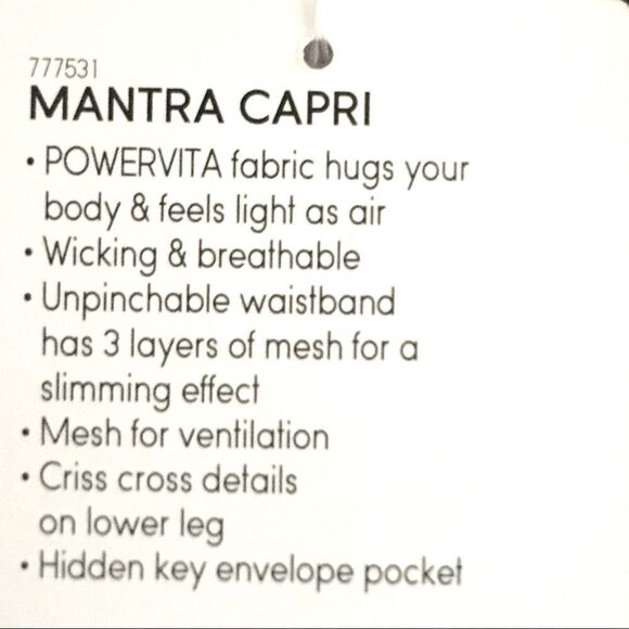 ATHLETA Mantra High Rise Capri Leggings Tights Pants Teal Mesh XS - Picture 7 of 7